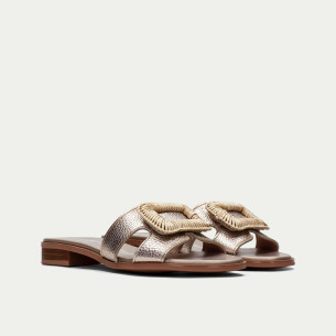 Dámské pantofle na podpatku Hispanitas HV253881 metalické