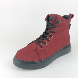 Dámské kotníkové zimní boty Looke L1256-08 vínové