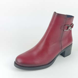 Dámské kotníkové boty na podpatku Dorking D9347-SU vínové