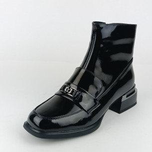 Dámské zimní kotníkové boty na podpatku Ladies AZLW2530 černé