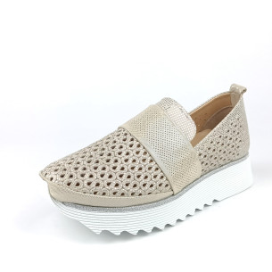 Dámské mokasíny na platformě Guero P015-108 béžové