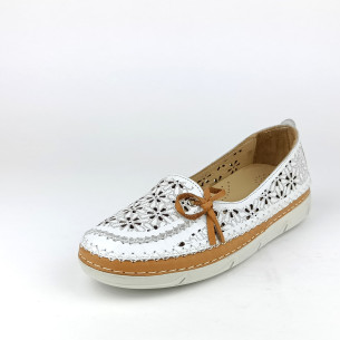 Dámské mokasíny na klínku Comfortabel 830044-03 bílé