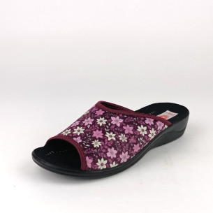 Dámské domací pantofle na klínku Rogallo 30313 vínové