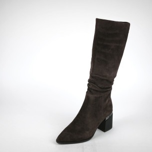 Dámské kozačky na podpatku Ladies AZLAW26125 hnědé
