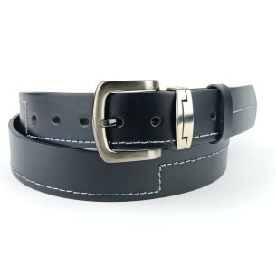 Pánský opasek Jeans - kovový průvlek Pennybelts černý - šířka 38 mm