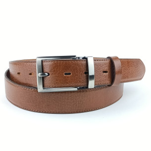 Pánský společenský opasek Pennybelts hnědý - šířka 35 mm