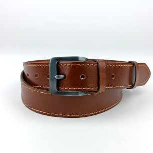 Pánský opasek Jeans Pennybelts hnědý - šířka 38 mm