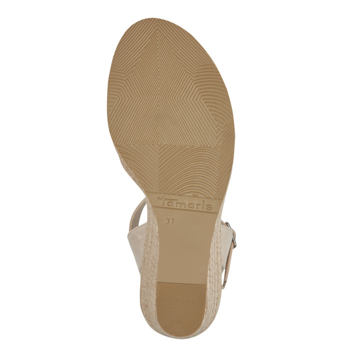 detail Dámské sandály na klínku Tamaris 1-28300-42 251 béžové