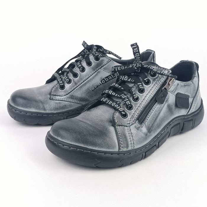 detail Dámské polobotky Kacper 2-1286 tmavě šedé