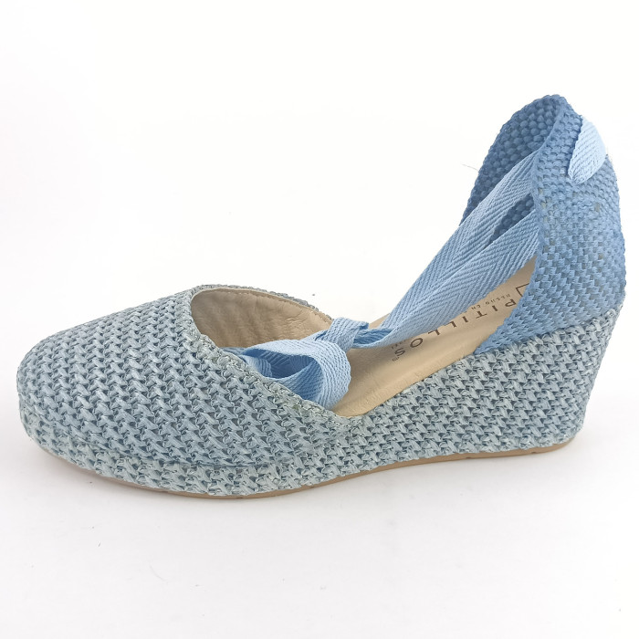 detail Dámské sandály na klínku Pitillos 10632 modré