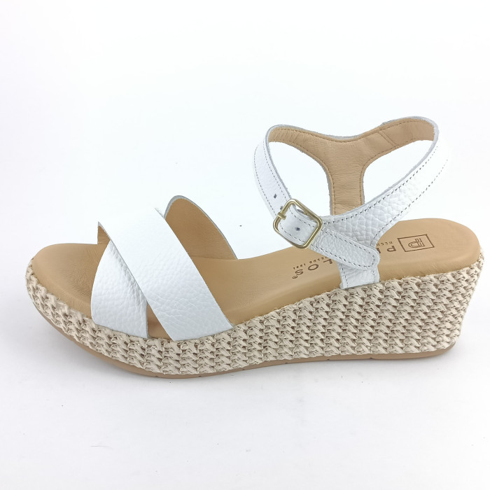 detail Dámské sandály na klínku Pitillos 10568 bílé
