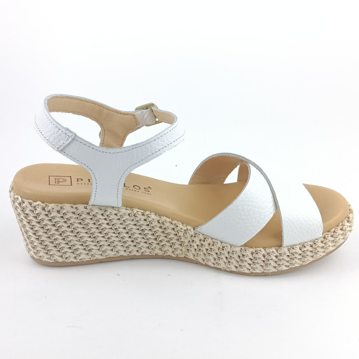 detail Dámské sandály na klínku Pitillos 10568 bílé
