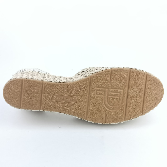 detail Dámské sandály na klínku Pitillos 10622 béžové