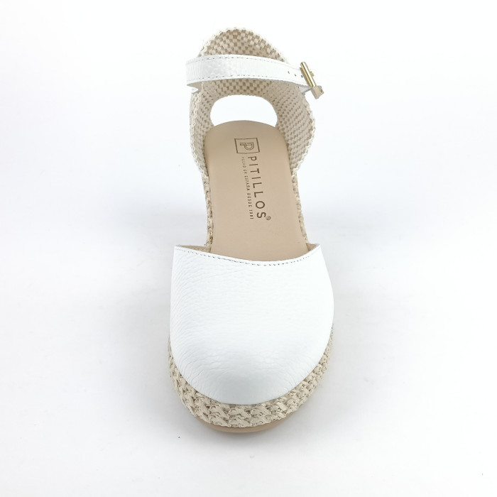 detail Dámské sandály na klínku Pitillos 10634 bílé
