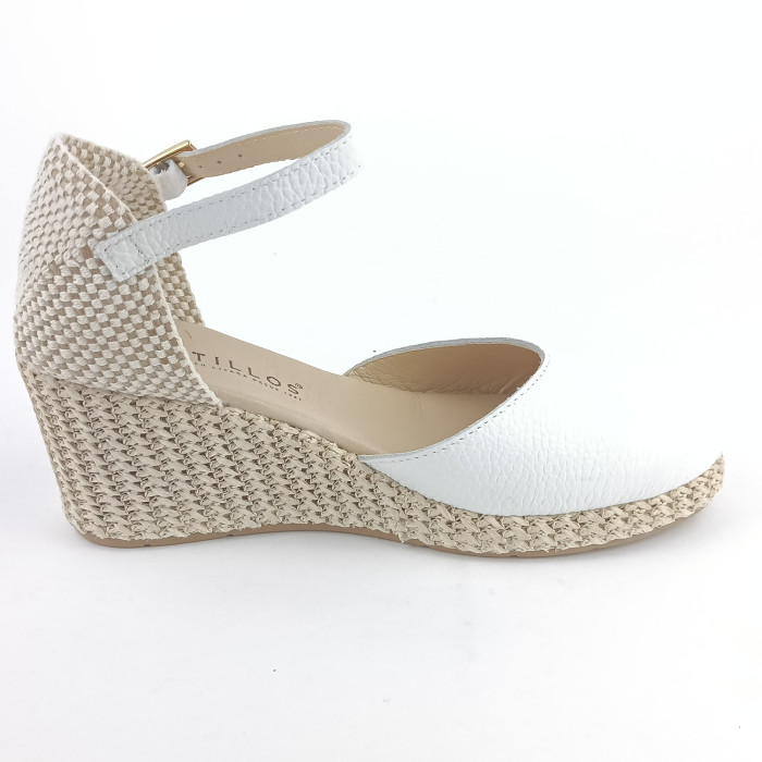 detail Dámské sandály na klínku Pitillos 10634 bílé