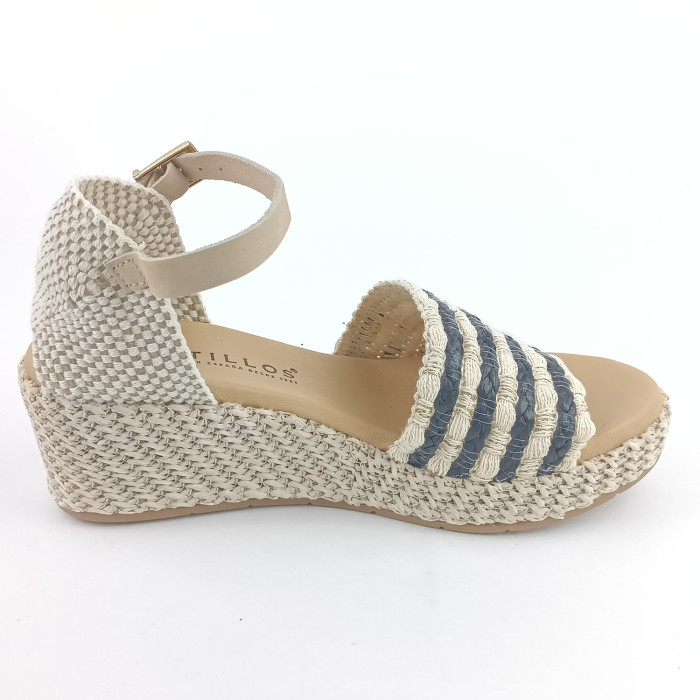 detail Dámské sandály na klínku Pitillos 10563 béžové