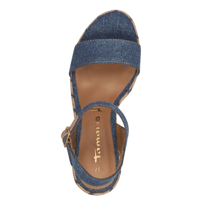 detail Dámské sandály na klínku Tamaris 1-28300-42 8A2 modré