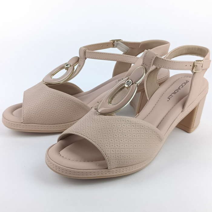 detail Dámské sandály na podpatku Piccadilly 566060-1 růžové