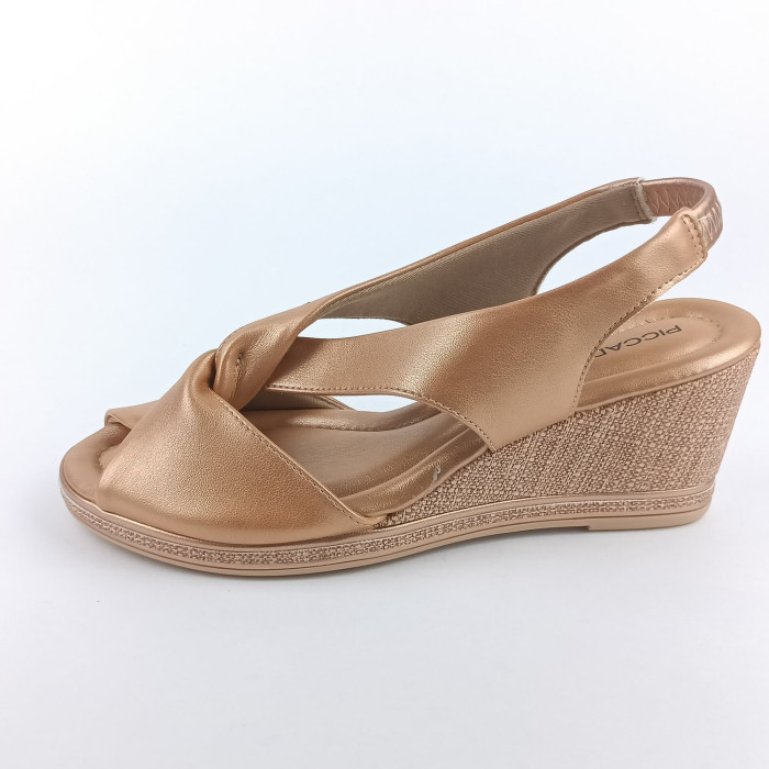 detail Dámské sandály na klínku Piccadilly 408221-28 metalické