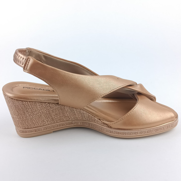 detail Dámské sandály na klínku Piccadilly 408221-28 metalické