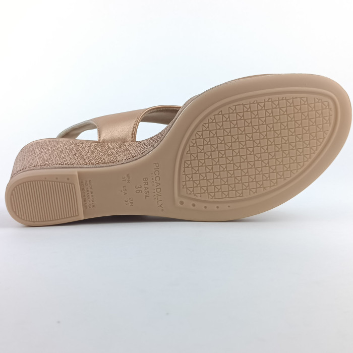 detail Dámské sandály na klínku Piccadilly 408221-28 metalické