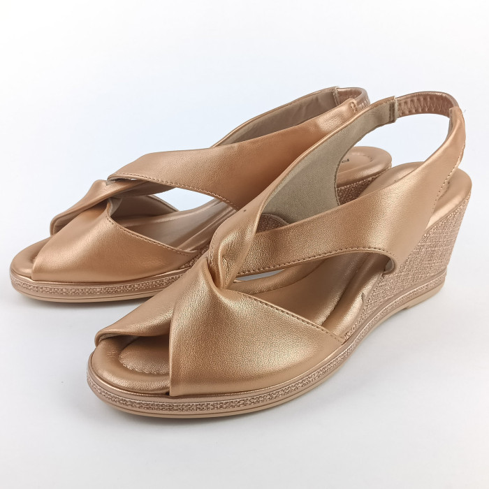 detail Dámské sandály na klínku Piccadilly 408221-28 metalické