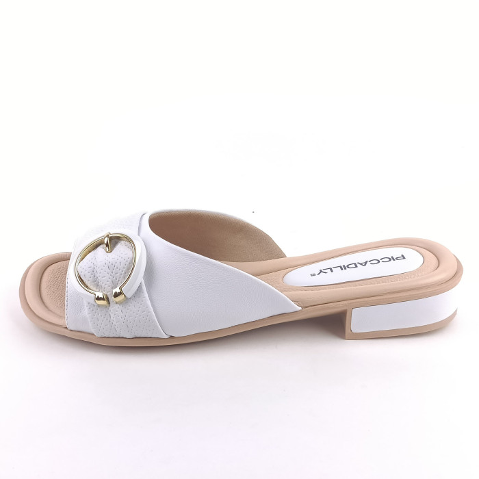 detail Dámské pantofle na podpatku Piccadilly 590040-7 bílé