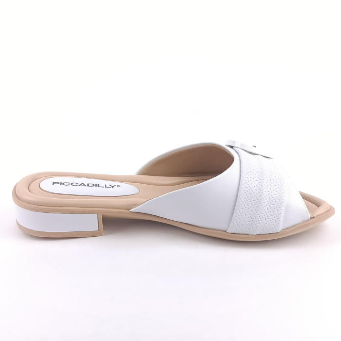 detail Dámské pantofle na podpatku Piccadilly 590040-7 bílé