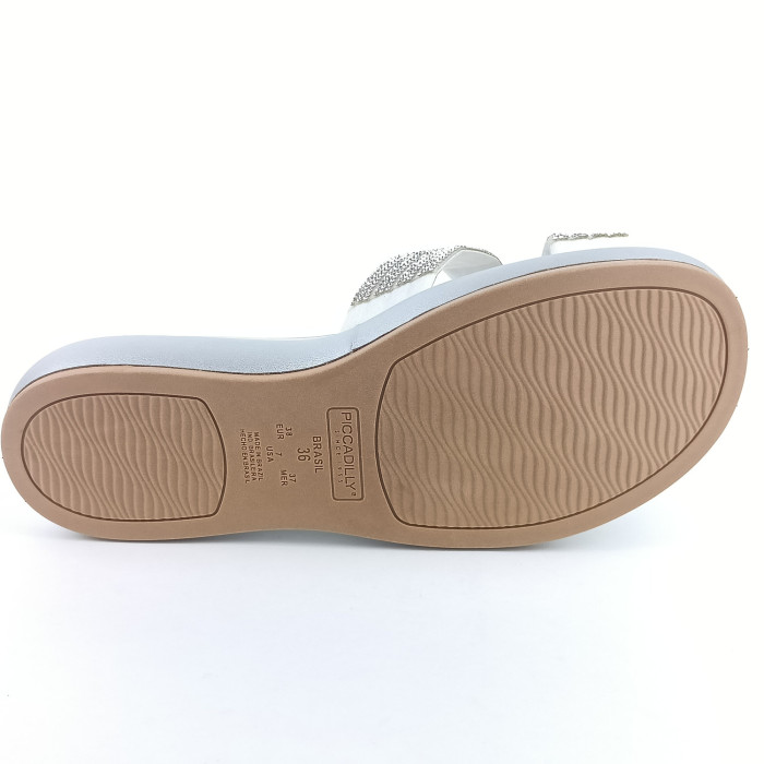 detail Dámské pantofle na platformě Piccadilly 459008-4 stříbrné