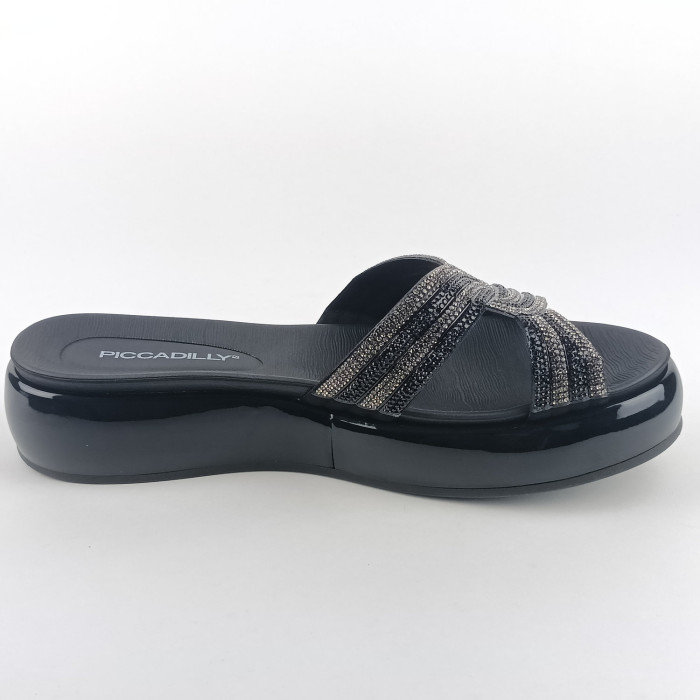 detail Dámské pantofle na platformě Piccadilly 459008-1 černé