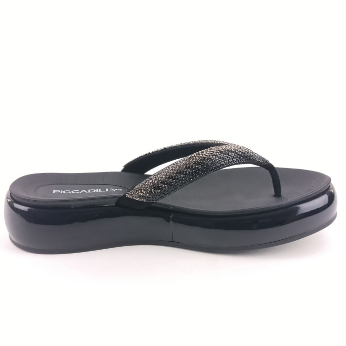 detail Dámské žabky na platformě Piccadilly 459006-5 černé