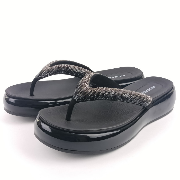 detail Dámské žabky na platformě Piccadilly 459006-5 černé