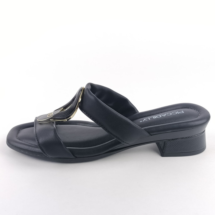 detail Dámské pantofle na podpatku Piccadilly 475012-3 černé