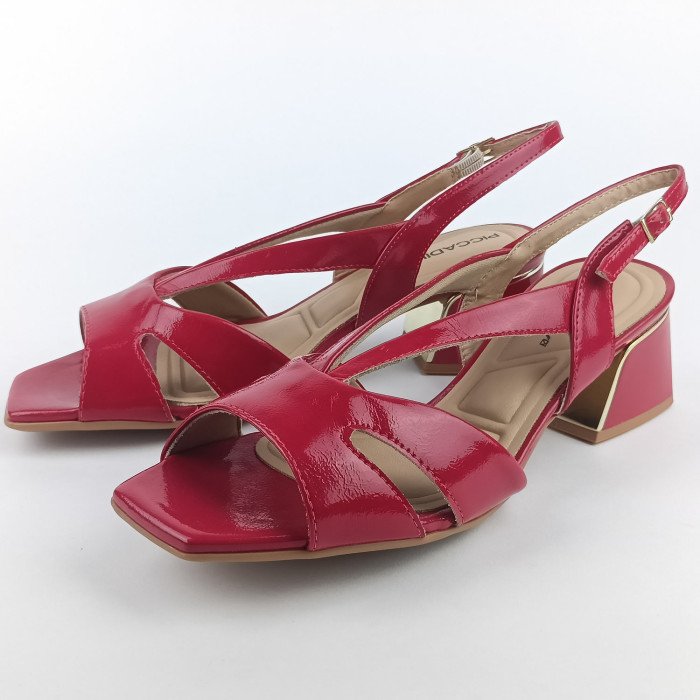 detail Dámské sandály na podpatku Piccadilly 543082-1 červené
