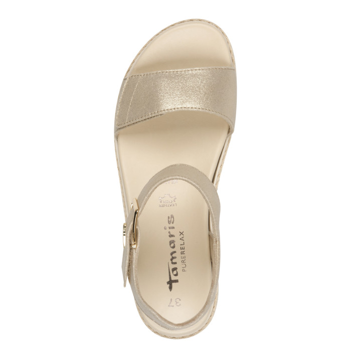 detail Dámské sandály na klínku Tamaris 1-28260-42 179 metalické