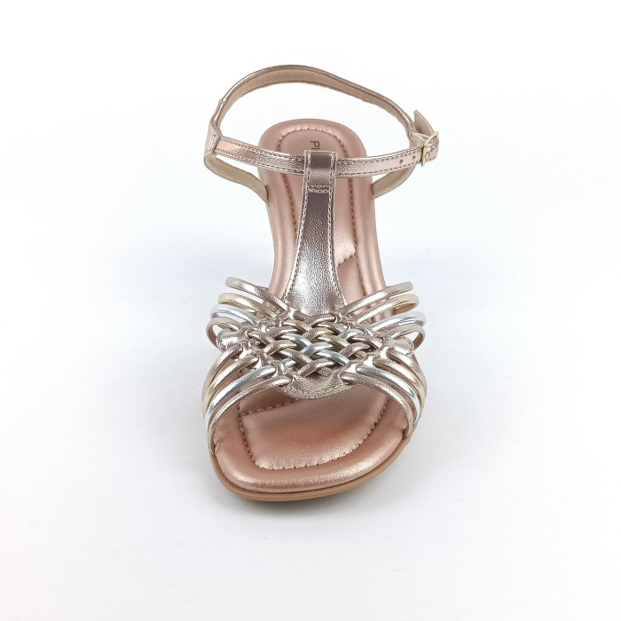 detail Dámské sandály na klínku Piccadilly 627005-1 metalické