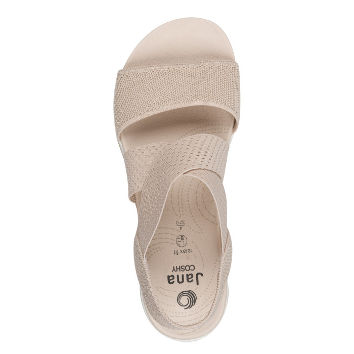 detail Dámské sandály na klínku Jana 8-28768-42 499 béžové