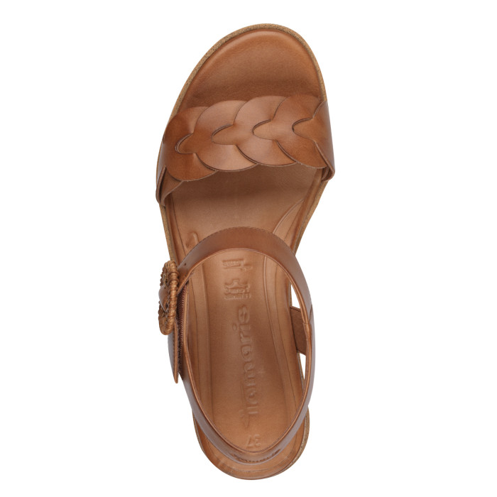 detail Dámské sandály na klínku Tamaris 1-28258-44 305 hnědé