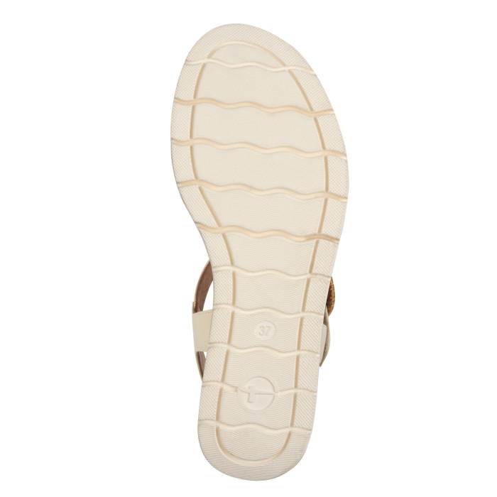 detail Dámské sandály na klínku Tamaris 1-28258-44 418 béžové