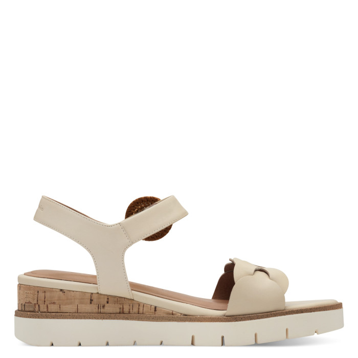 detail Dámské sandály na klínku Tamaris 1-28258-44 418 béžové