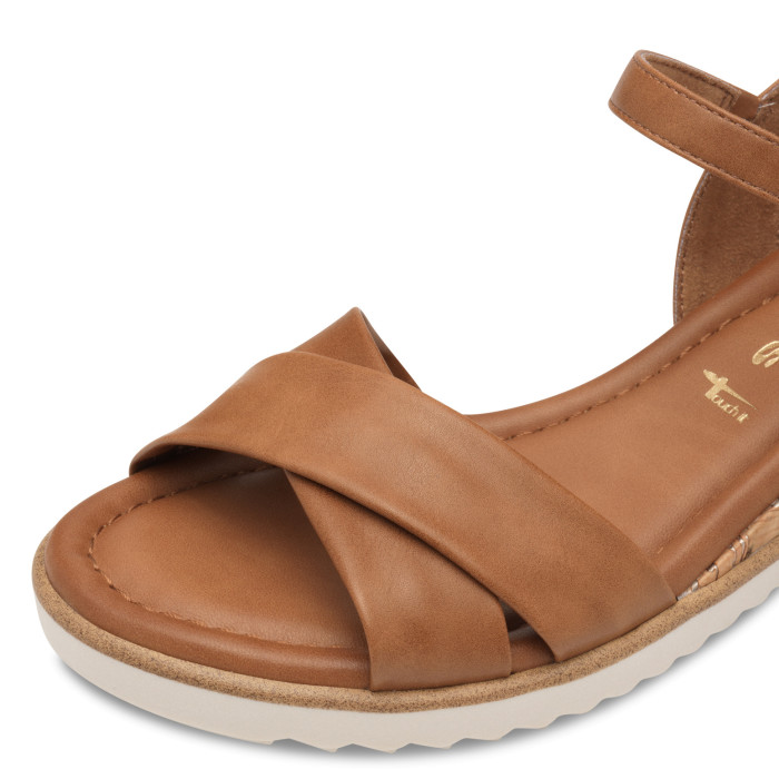 detail Dámské sandály na klínku Tamaris 1-28106-42 305 hnědé