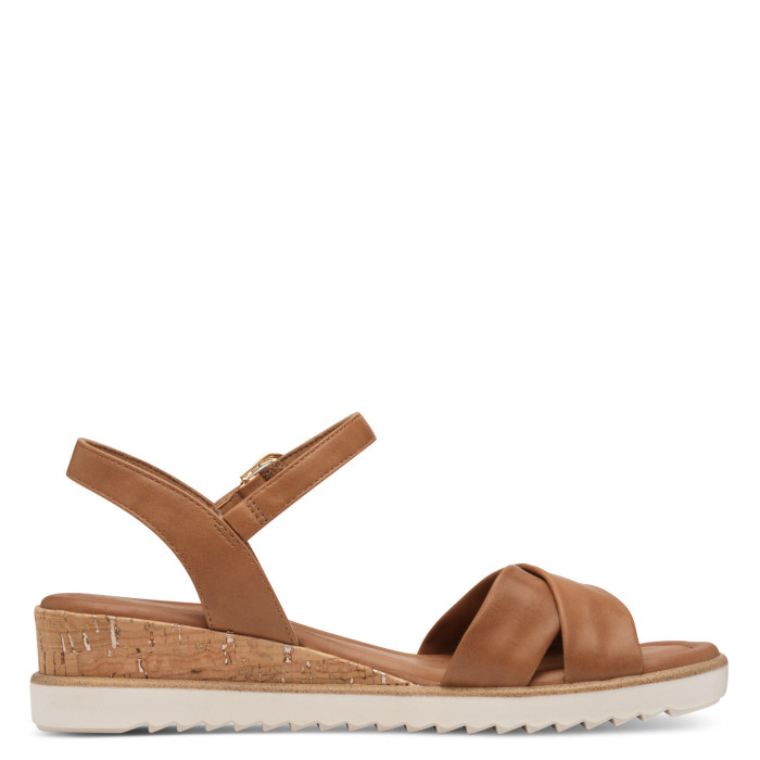 detail Dámské sandály na klínku Tamaris 1-28106-42 305 hnědé