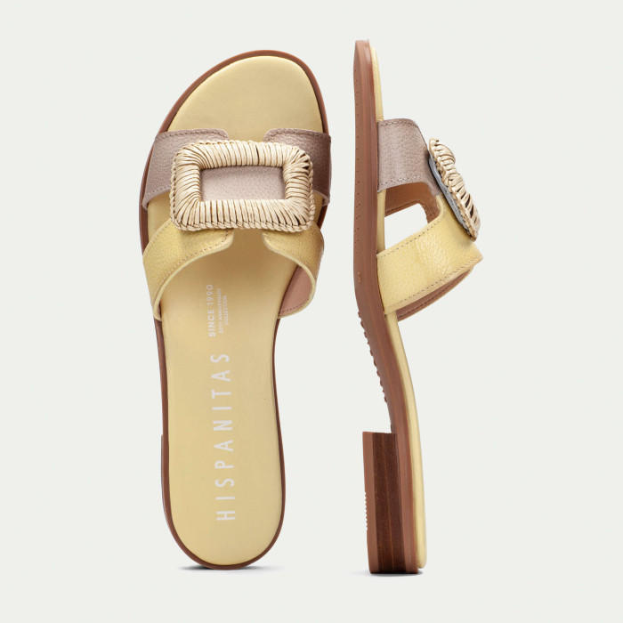 detail Dámské pantofle na podpatku Hispanitas HV253881 žluté