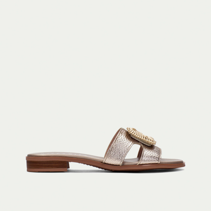 detail Dámské pantofle na podpatku Hispanitas HV253881 metalické