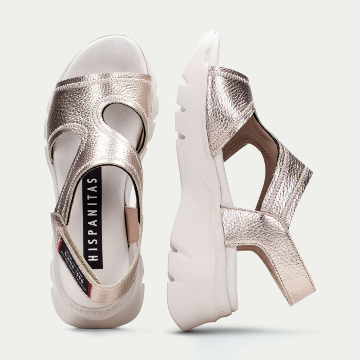 detail Dámské sandály na platformě Hispanitas HV254010 metalické