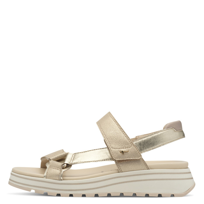 detail Dámské sandály na klínku Tamaris 1-28267-44 116 béžové