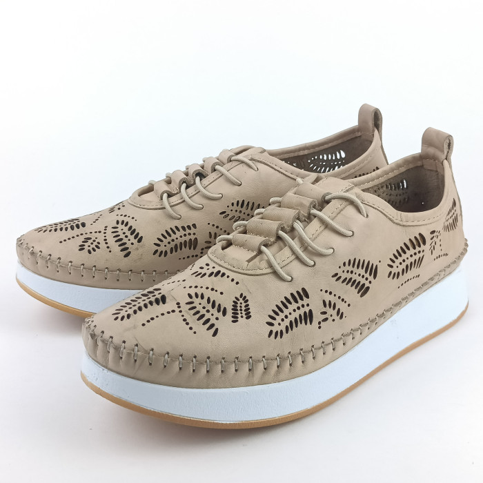 detail Dámské polobotky na platformě Kremara 014-AZR2002 béžové