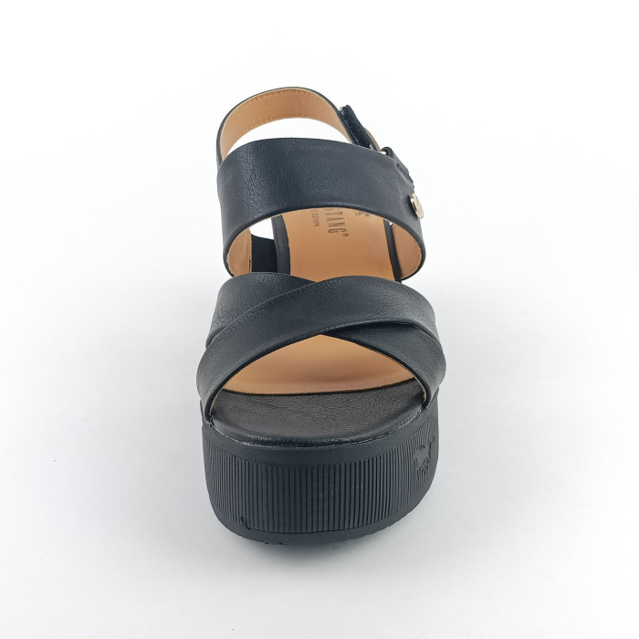 detail Dámské sandály na klínku Mustang 1459-801-9 černé