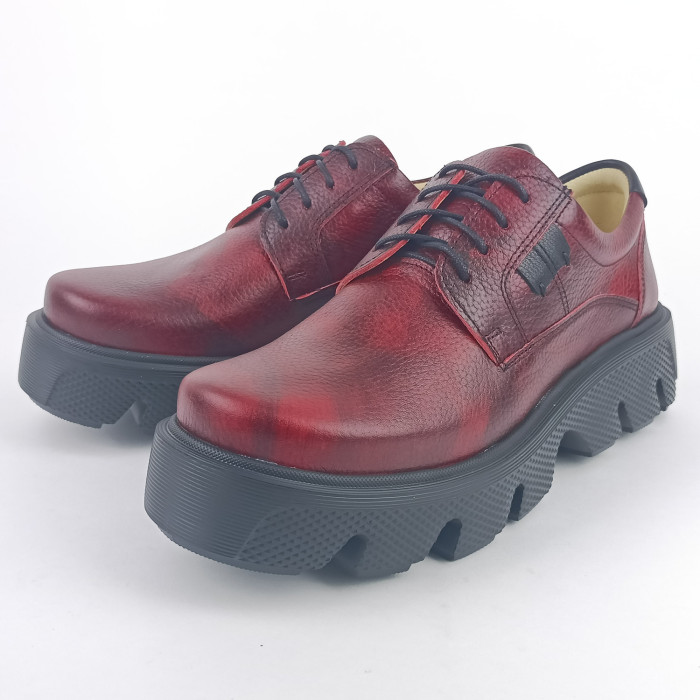 detail Dámské polobotky na platformě Barton 25106 vínové