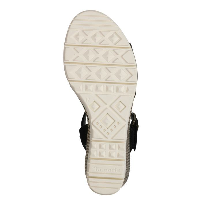 detail Dámské sandály na klínku Tamaris 1-28360-44 001 černé